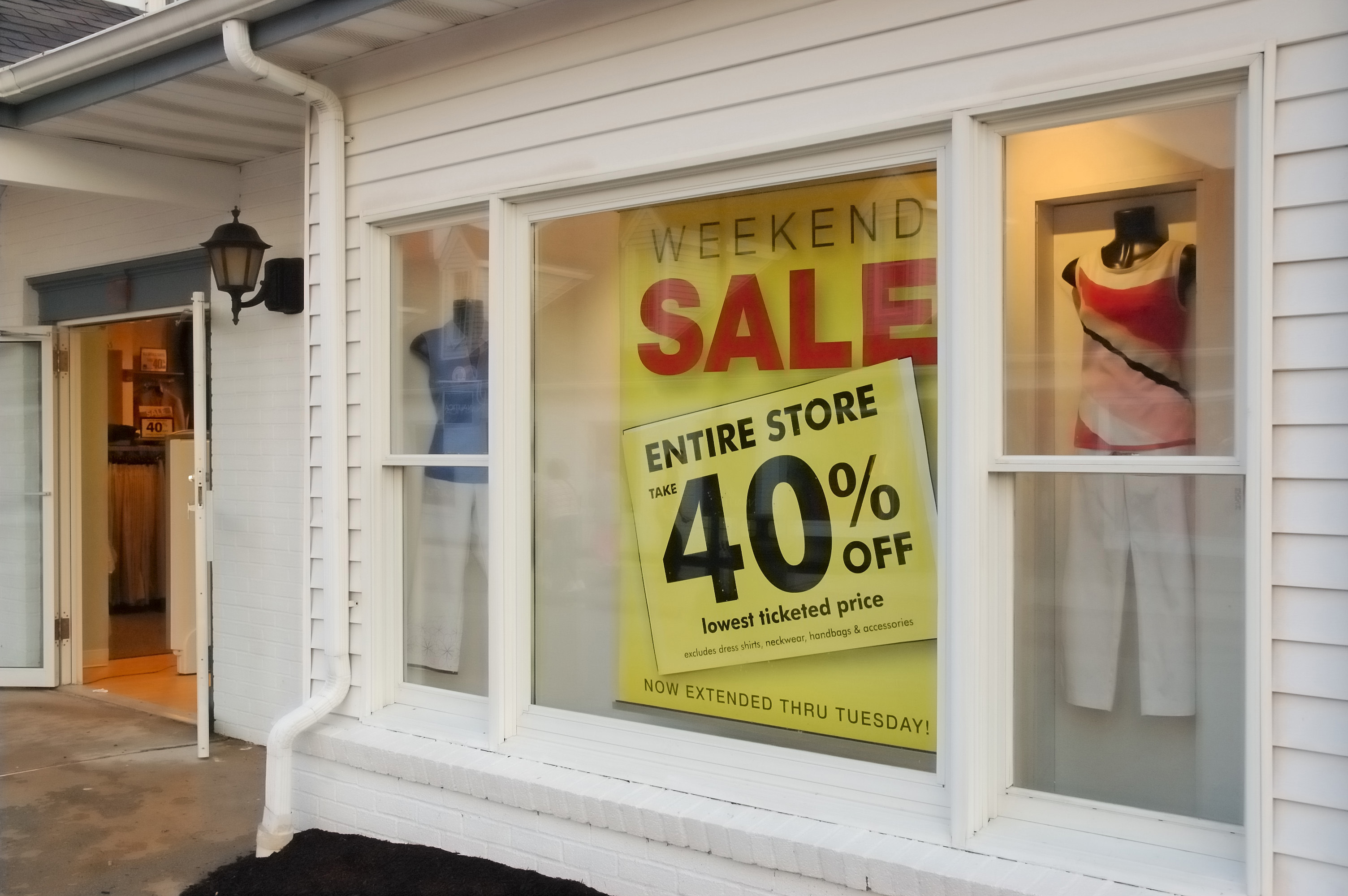 P & P, POP, Yellow Window Sign 40% off
